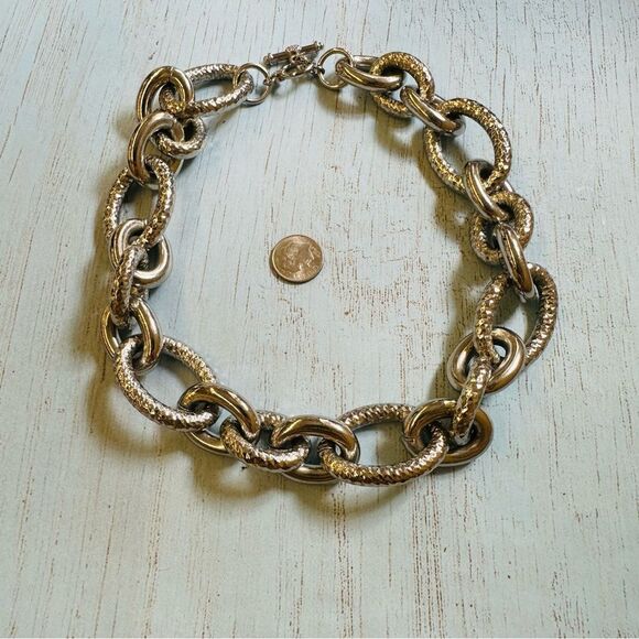 Simply Vera Chunky Silver Link Necklace - Picture 1 of 3